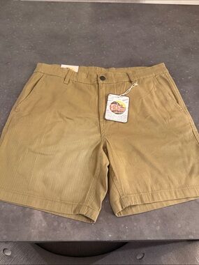 C&C California Olive-Tan Flat Front Men's Shorts